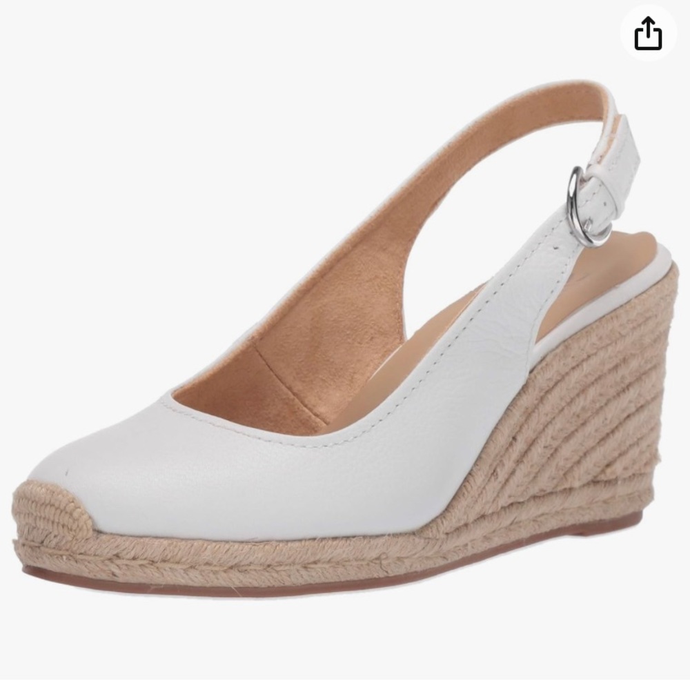 Leather espadrille wedges size 8.5W